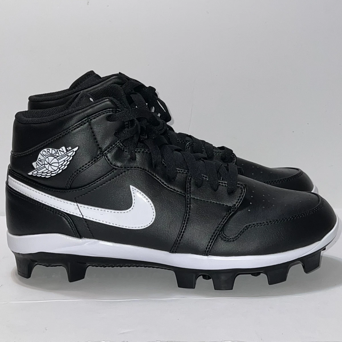 Jordan Men's 1 Retro Mid MCS Baseball Cleats, Size: 14.0, Black