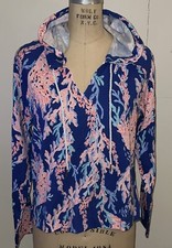 Lilly Pulitzer Kiawah Cropped Hoodie Swim On Over size Medium 108 New