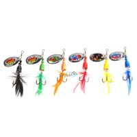 Lot 6 Fishing Trout Spinners Feather Rooster Tai Bass Lure Baits Multiple Color Lot 6 Fishing Trout Spinners Feather Rooster Tai Bass Lure Baits Multiple Color
