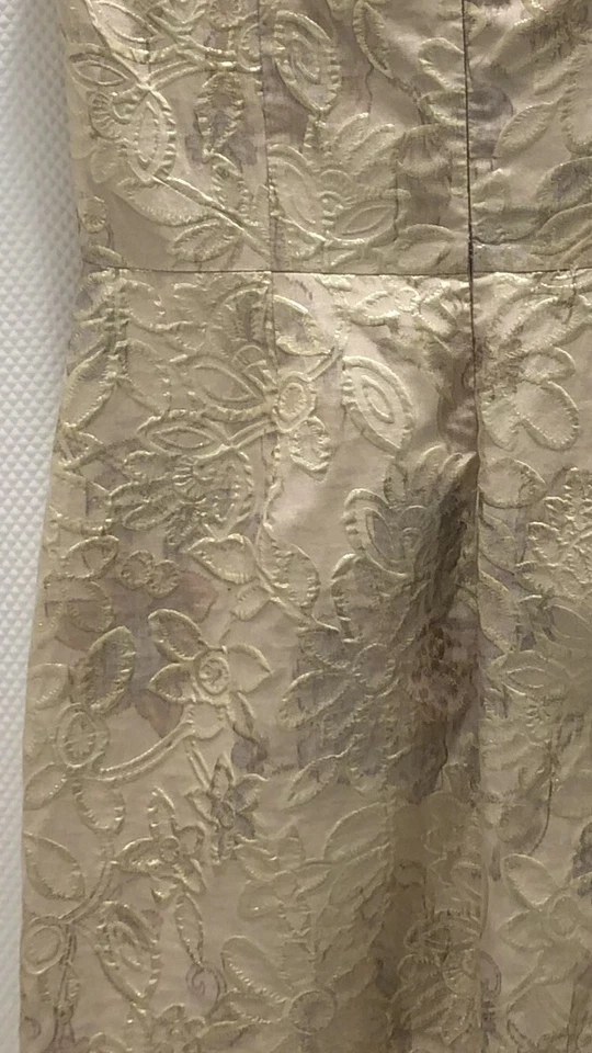Chetta B Dress Size 6 Sherrie Bloom Peter Noviello Gold Floral Wedding Event - Image 4 of 4