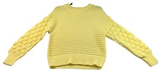 Elodie Sweater Womens Size Small Yellow Knit Long Sleeve