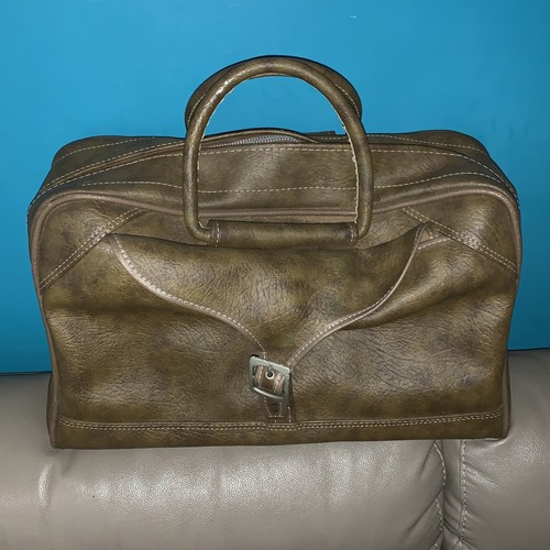 VTG AMERICAN TOURISTER TRAVEL DUFFLE BAG CARRY On buckle overnight brown 19x12x7 - Picture 2 of 7