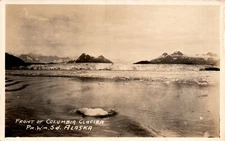POSTCARD RPPC FRONT OF THE COLUMBIA GLACIER ALASKA
