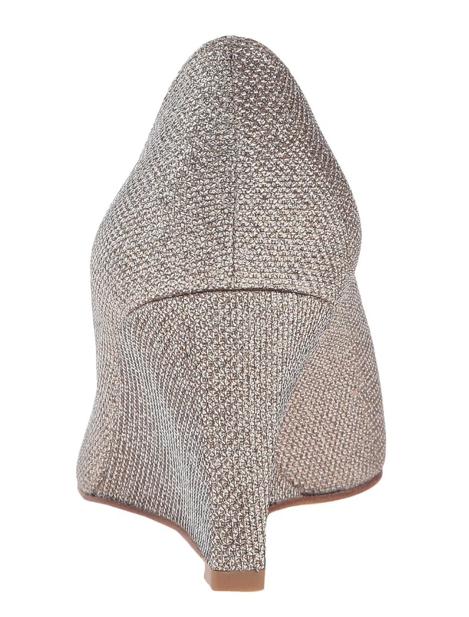 Tacón de cuña Stuart Weitzman Annaform para mujer platino negro Z3994 talla 7 M Foto 2 de 4