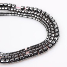 3/4/6/8mm Natural Black Cylinder Shaped Hematite Loose Beads for Jewelry Making