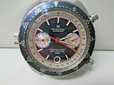Super Mint Vintage Hamilton Pan Europ 703 Chrono Matic Chronograph Cal 11  #70s