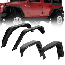 4x Metal Textured Tubular Fender Flares For 2007-2018 Jeep Wrangler Jk 24 Doors