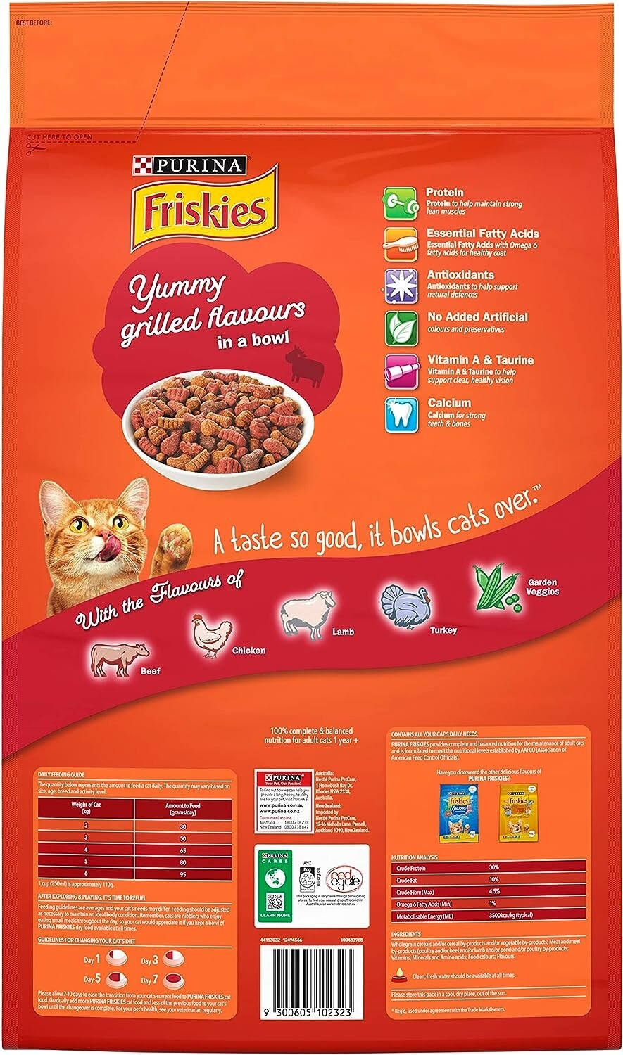 Friskies 10kg Adult Meaty Grills Dry Cat Food FREE SHIPPING AUSTRILIA