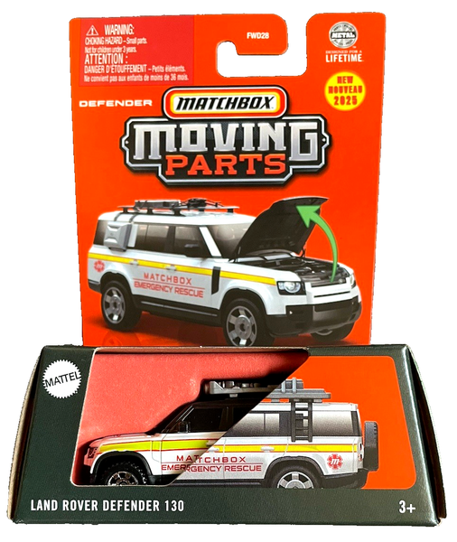 Matchbox Land Rover Defender 130 Moving Parts 24/50 2025 1:64 Modellauto Rescue-image