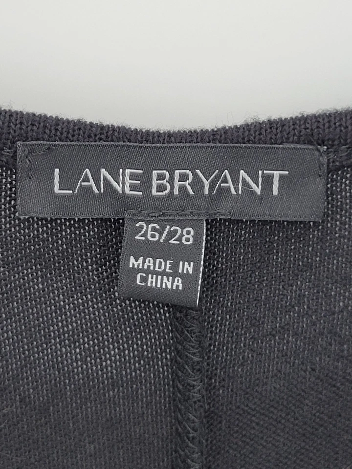 Lane Bryant Top Womens Plus 26/28 Black Long Sleeve Tunic Lace Hem Boho Pullover - Image 4 of 4