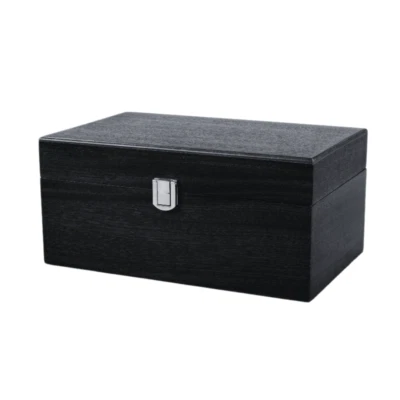 CHESSGAMMON Große Ebenholz-Schachbox mit Metallverschluss 3,75 Zoll