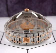 Audemars Piguet Royal Oak 37mm Rose Gold/ Steel Watch Iced 22ct Diamonds 15450SR 7