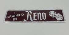 1970s  I Crapped In Reno Vintage Bumper Sticker Decal Hippie Retro