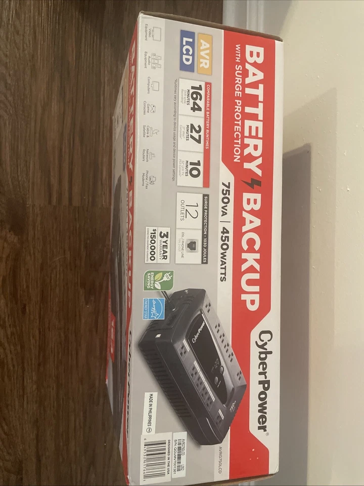 CYBERPOWER AVRG750LCD AVR 750VA 450W 12 OUTLETS INTELLIGENT LCD UPS SYSTEM - Image 2 of 3