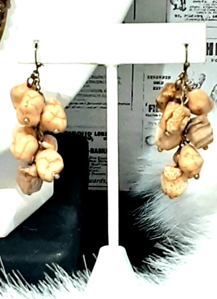 CHICO'S Fabulous Natural (Picture Jasper) Stone, 10"L Necklace+2"L Earrings  Jy3 - Image 4 of 4