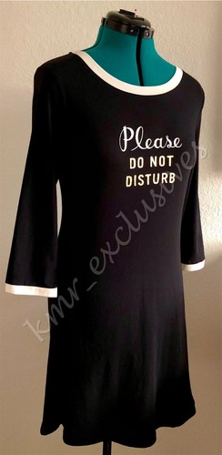 NWT Kate Spade “Do Not Disturb” Sleep Shirt in Black & Gold Size: XS MSRP: $58 - Picture 2 of 11
