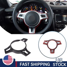 Real Carbon Fiber Steering Wheel Cover Trim For Porsche 911 2010-2015 Real Carbon Fiber Steering Wheel Cover Trim For Porsche 911 2010-2015
