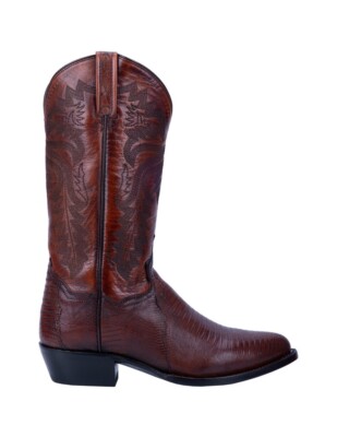 Dan Post Lizard Skin Cowboy Boots Mens 8 EW Brown Western Leather USA DP3051R Dan Post DP3051R Mens Winston Lizard R-Toe Western Boots Tan  main image 2