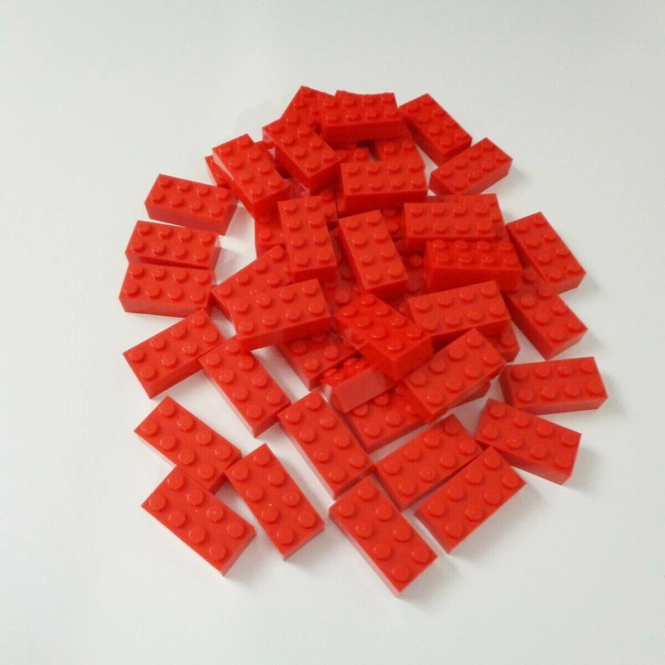 LEGO BRICKS {3001} Bricks 2x4 Red x50 Pieces
