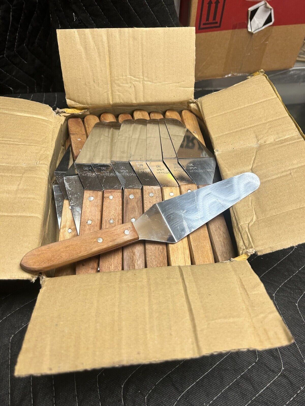 50 Pack Pizza Pie Spatulas 10" Inch Wood - Stainless - Brand New - 50 Piece  