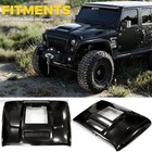 For 07-2018 Jeep Wrangler Jk Air Vented Hood Scoop Unpainted Glass Heat Extract