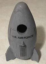 USAF ROCKET MISSLE DESIGNED WOODEN BIRDHOUSE FOLK ART NASA SPACE INTEREST