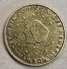 Beatrix K&ouml;nigin Der Niederlande 50 Cent M&uuml;nze 2001 seltenes Sammlerst&uuml;ck