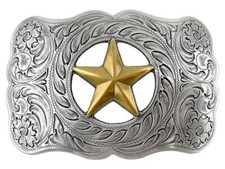 Western Texas Gold Star Western Ranger Belt Buckle