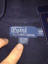 Polo Ralph Lauren Blue Mens Pony 4XB French Rib 1/2 Half Zip Pullover Sweater