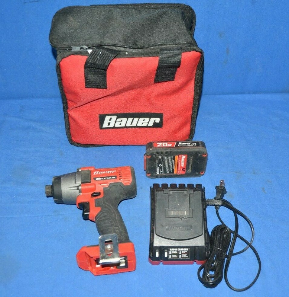 Bauer 20v Lithium-Ion Cordless 1/4 Hex Compact Impact Driver Kit 171C-B1