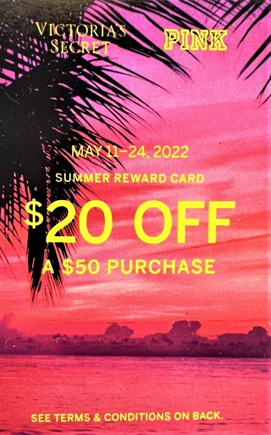 VICTORIA'S SECRET Coupon $20 OFF $50 Purchase ~ May 11-24 2022