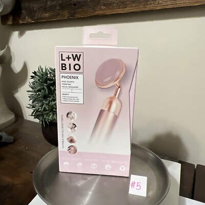 L+W Bio Phoenix Rose Quartz Vibrating Facial Massager Brand New