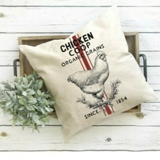 French Country, Pillow Cover, Chicken Coop, Handmade, Easter, Mother's Day