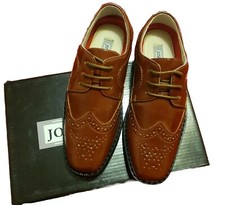 Boys Lace Up Formal Oxford Dress Shoe Brown Size 11 Joseph Allen