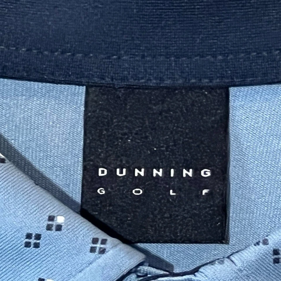 Dunning Golf Polo Performance Para Hombre XL Azul Estampado Camisa Manga Corta Verano Foto 4 de 4
