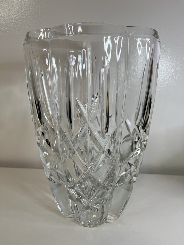 Glass Oval Shape Tapered Vase