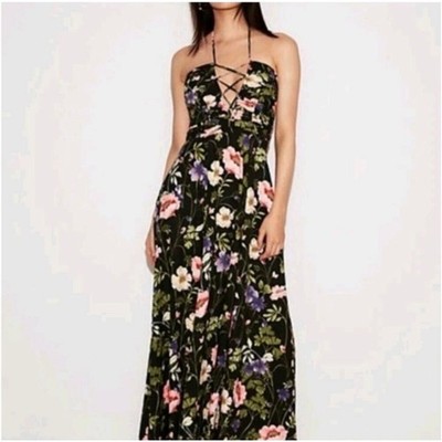 Express Floral Maxi Dress Corset Strapless or Halter Garden Party