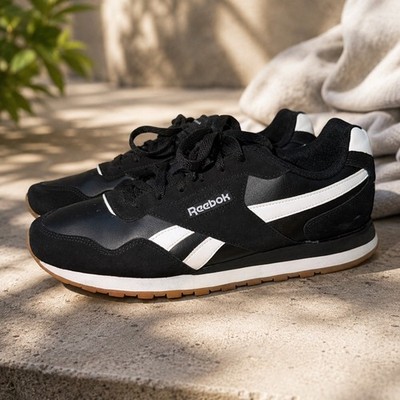 Reebok Classic Harman Run Black White Gum Sole Sneakers Men s 11.5 EU45