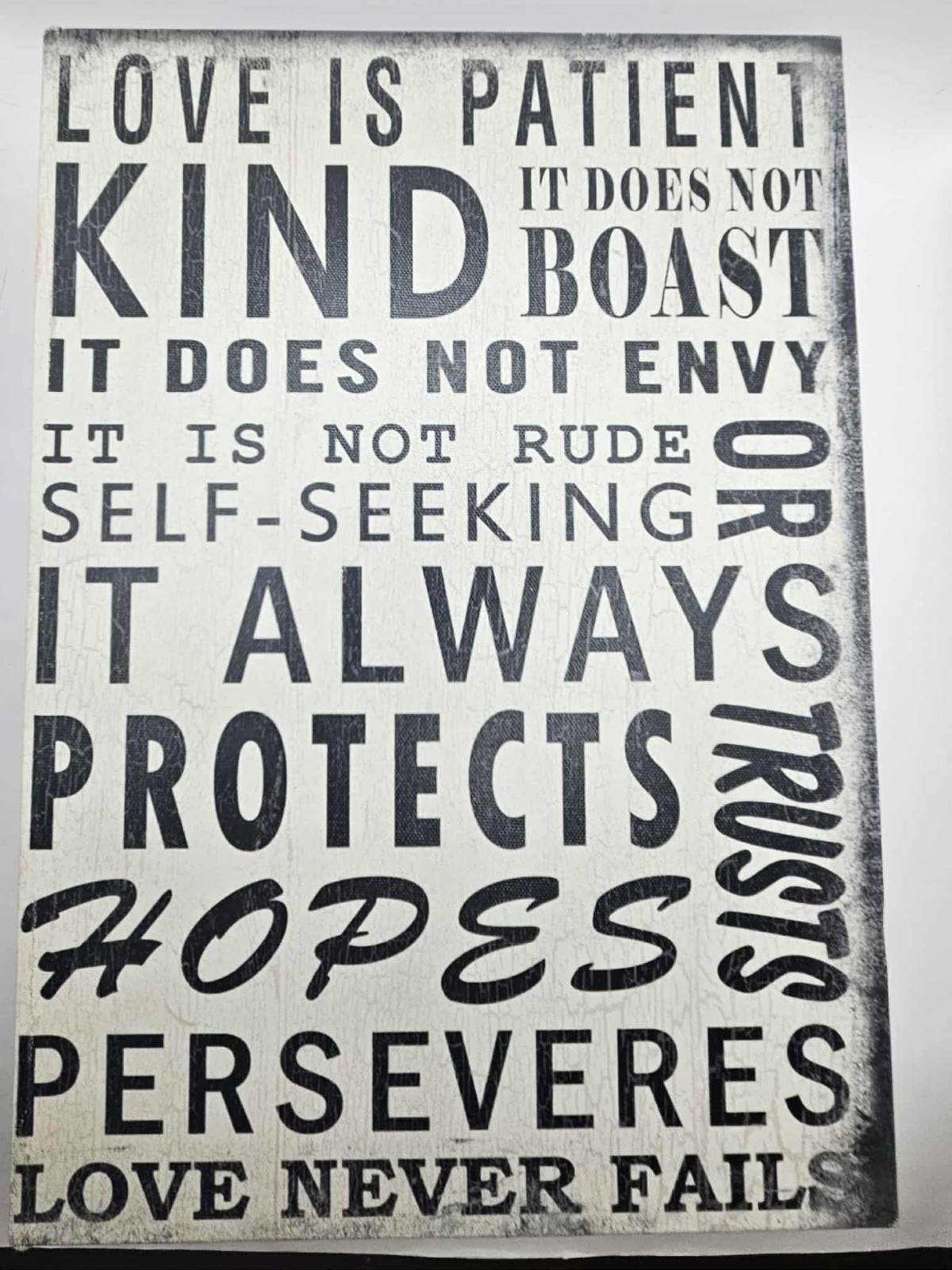 Hobby Lobby Faux Book Box, Love is Patient