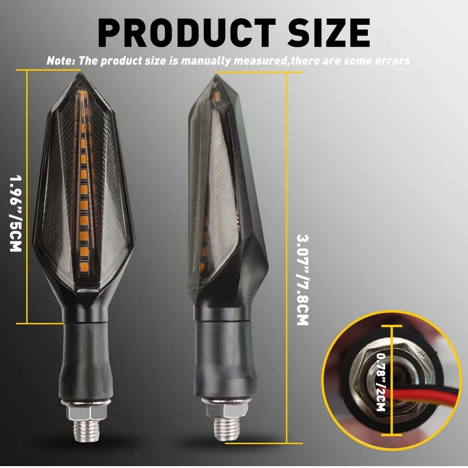 2x Lámpara intermitente indicadora de luz de giro fluida LED ámbar/azul para motocicleta 12 LED Foto 2 de 4
