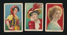 1909 T27 FATIMA Cigarettes ACTRESS SERIES (White) -Lot of (3) LOW GRADE