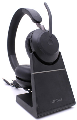 Jabra Evolve2 65 Stereo Wireless Headset w/ Charging Stand Dock