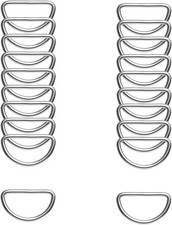 20pcs 1-1/4"32mm D Rings Welded Strong Metal Silver Semi-Circular D Ring for ...