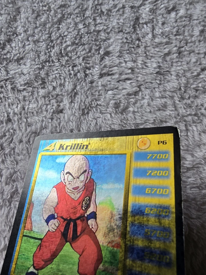 DBZ Dragon Ball Z Gold FOIL Krillin P6 CCG Promo Limited Saiyan Saga HP - Image 2 of 4