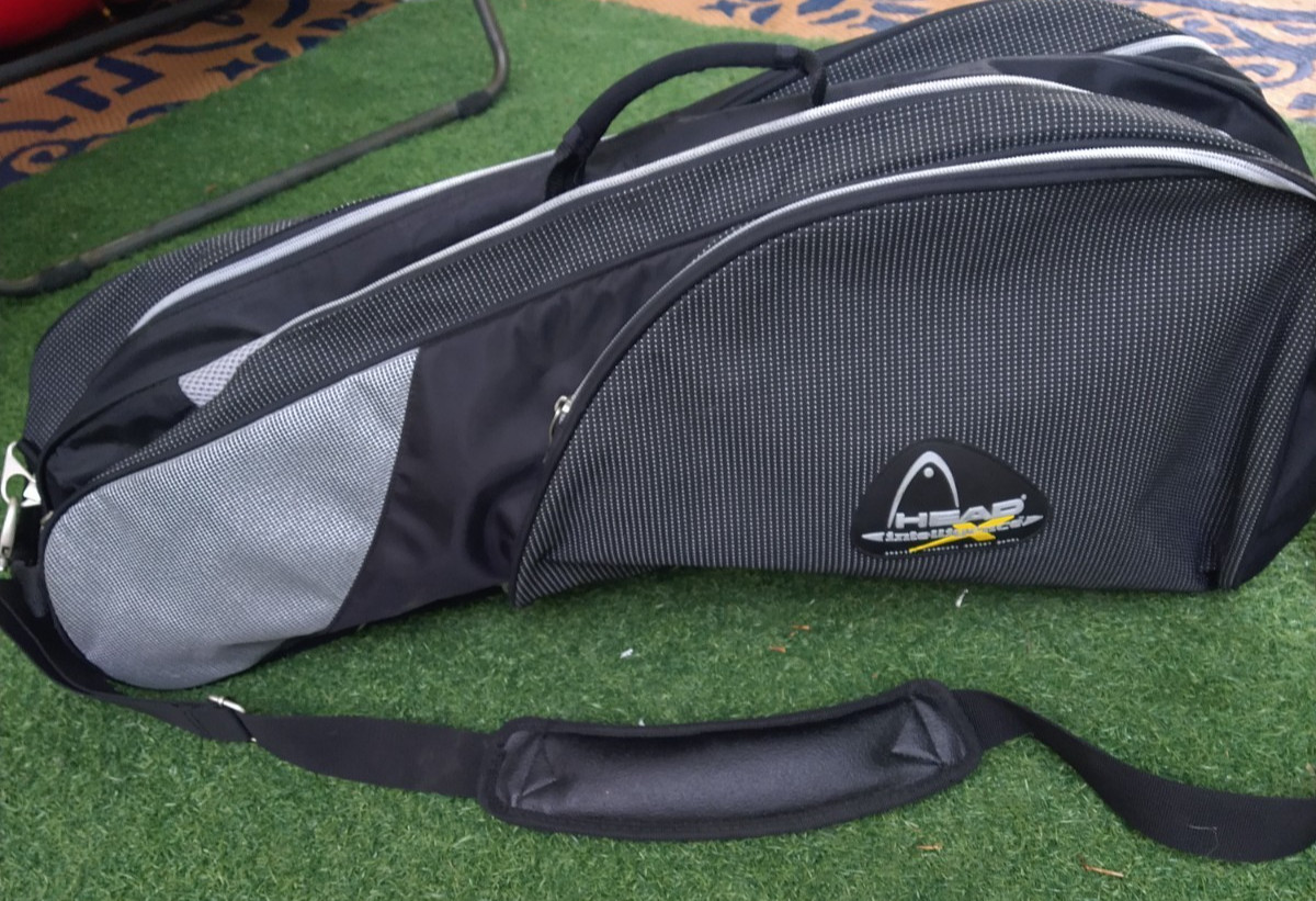 HEAD INTELLIGENCE DOUBLE TENNIS RACQUET CARRYING CASE W/ SHO