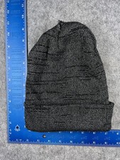 Hat Beanie Boys One Size Black Knit Fleece Lined Cuffed Casual Winter Warm