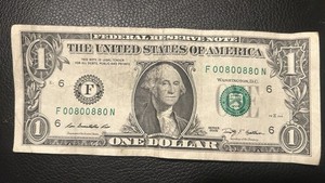 2009 $1 Bill Fancy Binary Serial Number Super Repeater