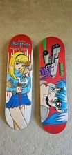 Pair Of Rare HOOK UPS Skateboard Decks BRITTNEY and DETONATOR 2