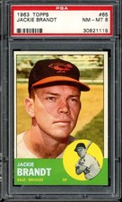 1963 Topps Baseball #65 Jackie Brandt PSA 8