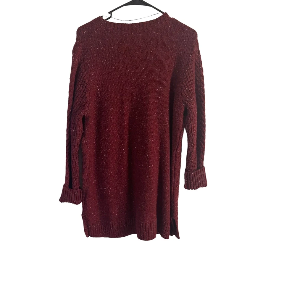 Suéter túnica para mujer talla XL rojo tejido moteado mezcla lana talla XL talla Foto 4 de 4